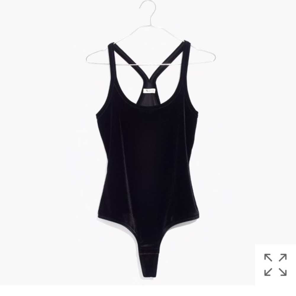 Black Madewell Velvet Bodysuit - Picture 2 of 2